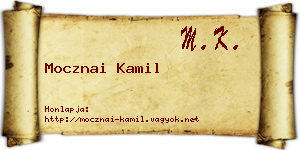 Mocznai Kamil névjegykártya